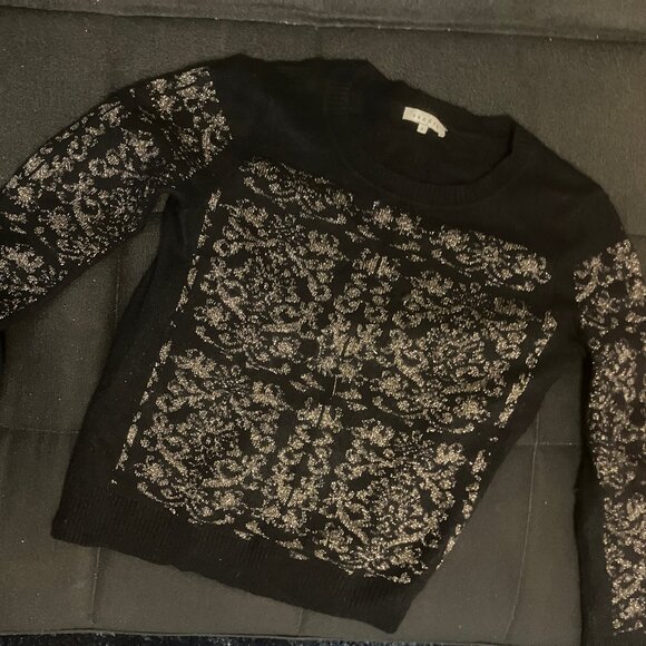 SANDRO Black and Gold sweater in Angora blend Eur size 3 / US size 8 - Picture 1 of 7